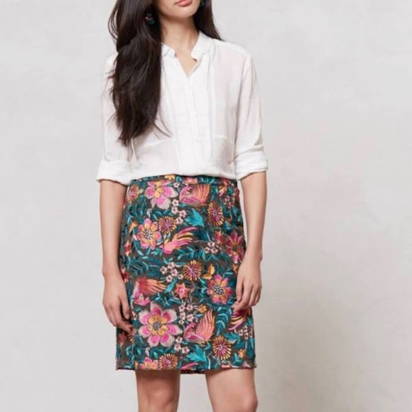 Anthropologie Emboridary Skirt by BARASCHI Size 0 - Picture 1 of 16